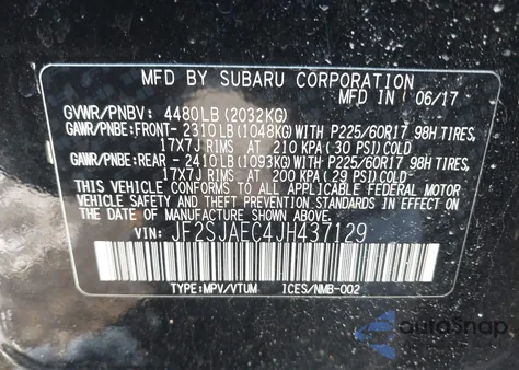 2018 Subaru Forester 2.5I Premium from USA, damaged, VIN JF2SJAEC4JH437129